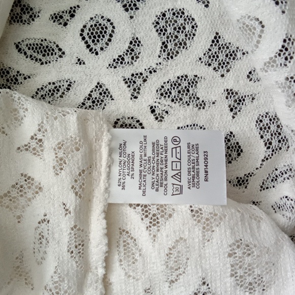 NWT! LOFT Whisper WhiteLace Long Sleeve Top - Picture 8 of 9
